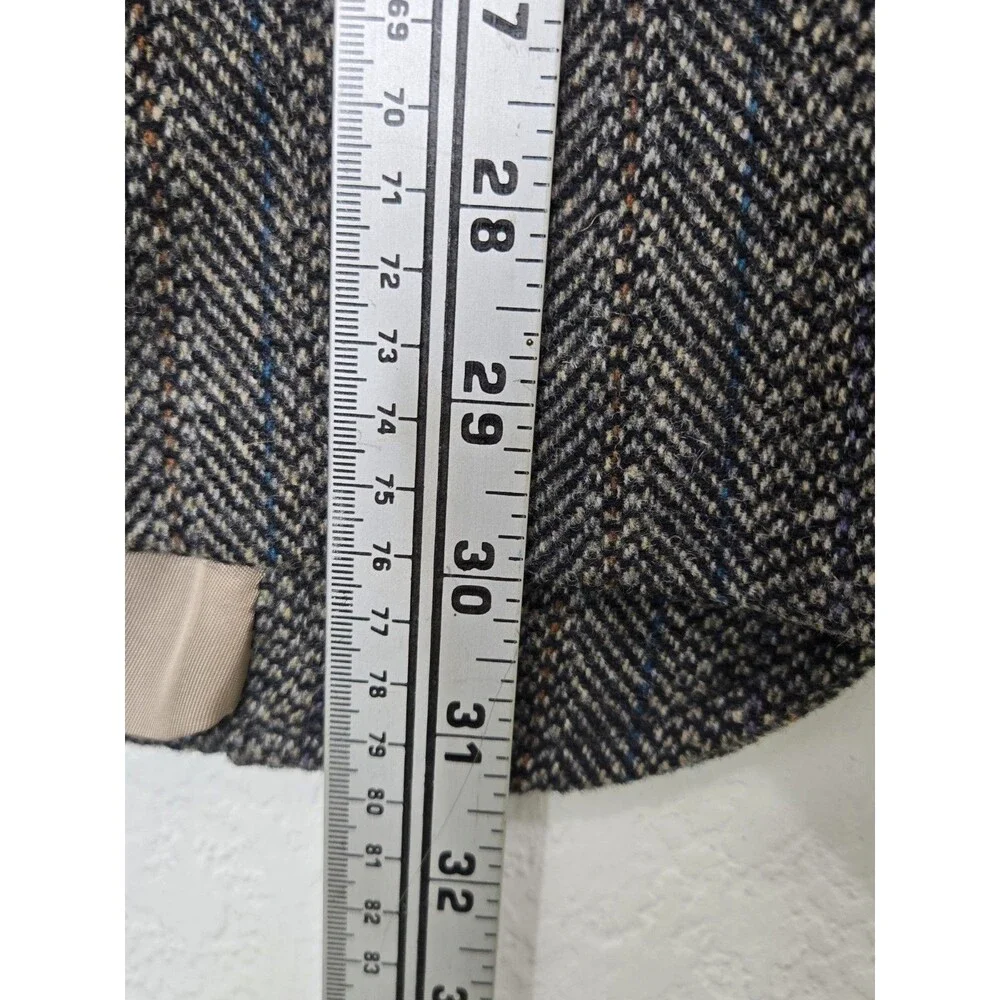 Pendleton Vintage Wool Western Jacket 42 Herringbone Suede Yoke Elbow Patches